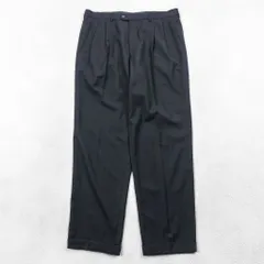Ermenegildo Zegna 2タック ワイド スラックス パンツ XL ブラック ウール プリーツのサムネイル