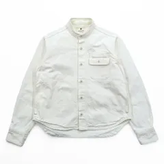 snow peak 日本製 OKAYAMA OX WORK SHIRT スタンドカラー オックスフォード ワークシャツ M ホワイト サイドポケット SH-19SU203のサムネイル