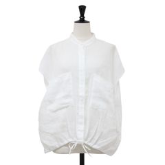 TICCA リネンスクエアビッグシャツ 白 フレンチスリーブ バックレース