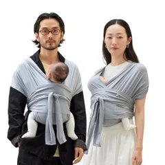 コニー抱っこ紐 FLEX サイズ調節 SoftBreeze (Konny) ママパパ兼用 ベビー スリング ラップ 新生児~20kg 国際安全認証取得 赤ちゃん 寝かしつけ 収納袋付き 抱っこ紐 出産準備（ブルーグレー, XS-XL）mtのサムネイル