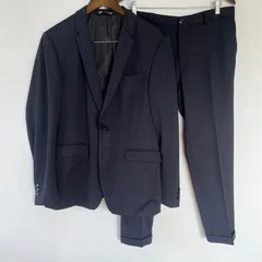 【即購入の場合はお値段交渉OK】ザラ スーツ セットアップ 4WAYストレッチ ネイビー 42  XL相当 ZARA 美品のサムネイル