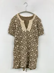 ALBA ROSA アルバローザ チュニック 1 ブラウン 半袖 花柄・ボタニカル柄 レース 刺繍 リボン コットン リネン・麻 ショート・ミニ丈 レディースのサムネイル
