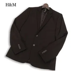 H&M エイチ＆エム 通年★ スリム 総裏 テーラード ジャケット Sz.46 メンズ 黒のサムネイル