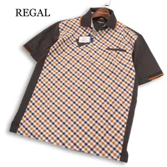 【新品 未使用】 REGAL リーガル 春夏★ 半袖 チェック 切替 ポロシャツ Sz.M メンズのサムネイル