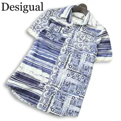 Desigual デシグアル 春夏★ 半袖 総柄 ワーク シャツ Sz.M メンズのサムネイル