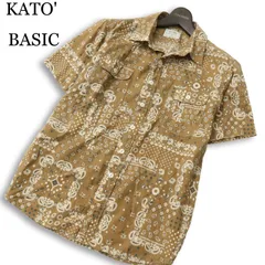 KATO' BASIC カトー 春夏★ 半袖 ペイズリー 総柄 ワーク シャツ Sz.S メンズのサムネイル