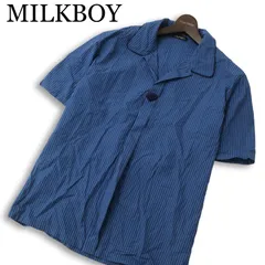 MILKBOY ミルクボーイ 春夏★ SHANGHAI 半袖 ストライプ チャイナボタン シャツ 日本製 Sz.M～L位 メンズのサムネイル