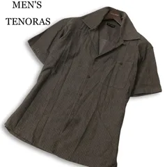 MEN'S TENORAS メンズティノラス 春夏★ 半袖 ストライプ オーバーサイズ シャツ 日本製 Sz.FREE メンズ グレーのサムネイル