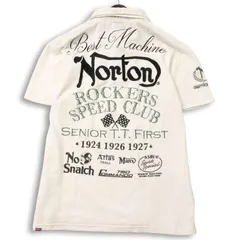 Norton ノートン 春夏★ 半袖 鹿の子 ロゴ刺繍 二重襟 ポロシャツ 大きいサイズ Sz.XL メンズ バイクのサムネイル