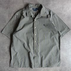 90s 希少 ラルフローレン 開襟シャツ ギンガムチェックCALDWELL L