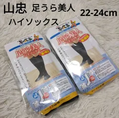 足うら美人 山忠 ハイソックス かかと ガサガサ かかとケア ソックス 靴下 レディース ブラック 黒 22-24cm 足の大家のサムネイル