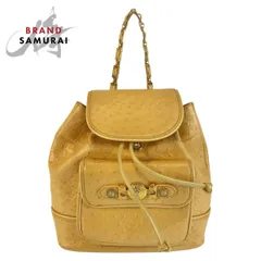 Gianni Versace ジャンニ ヴェルサーチ ヴィンテージ サンバースト イエロー レザー リュック バックパック レディース 506796【中古】のサムネイル