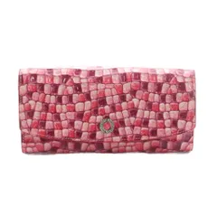 コッコフィオーレ COCCO FIORE 長財布 フラップ 小銭入れ ステンドグラス柄 エナメル ピンク /MI ■GY18のサムネイル