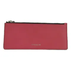 コーチ COACH 筆箱 ペンケース スリムポーチ 小物入れ レザー ロゴ ピンク /XZ ■GY18のサムネイル
