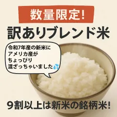 訳あり！令和7年産国産新米にアメリカ産が少し混ざったブレンド米  20kg（10kg×2袋）｜コスパ抜群のサムネイル