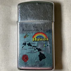 【火花OK】ZIPPO 1985年製 ウルトラライト ハワイ 昭和60年製造 ボトム刻印 ヴィンテージ ジッポー オイルライター スーベニア 虹 アクリルチップ 喫煙具 バースイヤー 1985 コレクション 廃盤 希少 レア 本物ヴィンテージのサムネイル