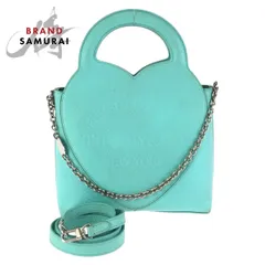 美品 TIFFANY&Co. ティファニー リターン トゥ ティファニー ハート ２way ライトブルー シルバー金具 レザー ショルダーバッグ 602304【中古】のサムネイル