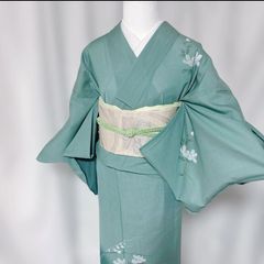 桐屋翠山工房】 正絹訪問着フルセット 袋帯 帯揚げ 帯締め 落款 辻ヶ花