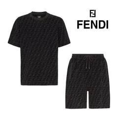 FENDI フェンディ ブラック ピケ セットアップ (Tシャツ & パンツ)のサムネイル