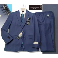 新品10.8万円  大手百貨店扱い 10マンス『CERRUTI チェルッティ ジェノバ 伊製生地』ウール100% 綾織り 無地 スーツA6青紺(F) 1520091のサムネイル