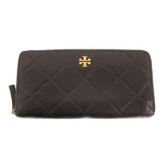 トリーバーチ TORY BURCH 長財布 ウォレット ラウンドファスナー Tロゴ キルティング柄 レザー 黒 ブラック /JS ■GY18のサムネイル