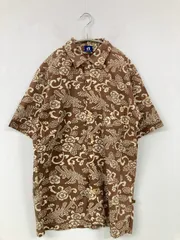 HANG TEN ハングテン シャツ/ブラウス M ブラウン コットン 花柄・ボタニカル柄 その他総柄 ミドル丈 半袖 レギュラーカラー メンズのサムネイル