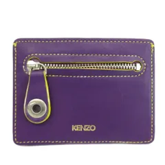 ケンゾー KENZO カードケース パスケース 小銭入れ コインケース 牛革 レザー ジャンピングタイガー ロゴ 紫 パープル /XZ ■GY11のサムネイル