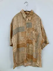 GIANNI VALENTINO ジャンニバレンチノ シャツ/ブラウス L ベージュ その他総柄 ミドル丈 半袖 レギュラーカラー メンズのサムネイル