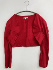 PAULE KA カーディガン/ボレロ S レッド 無地 ショート丈 長袖 レディースのサムネイル