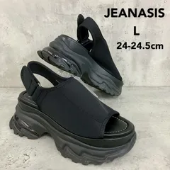 美品 JEANASIS カバークリアソールサンダル 厚底サンダル ブラック L 24cm 24.5cm ジーナシス クリアヒール スポーツサンダル ボリュームソール ベルトサンダル 黒 厚底 レディース カジュアル 春夏 ★ ■◆のサムネイル