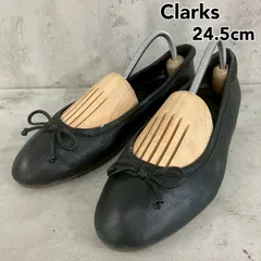 Clarks クラークス バレエシューズ フラットシューズ ブラック レザー リボン 24.5cm レディース 靴 ローヒール ぺたんこ パンプス 歩きやすい 通勤 通学 オフィス カジュアル シンプル 定番 人気 フェミニン 大人かわいい ★ ■■のサムネイル