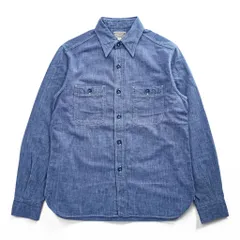BUZZ RICKSON'S 日本製 長袖 シャンブレー ワークシャツ S インディゴ ブルー BR25995のサムネイル