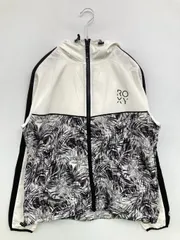 ROXY ロキシー ナイロンジャケット S ホワイト 花柄・ボタニカル柄 ブランドロゴ ライン柄 フードあり レディースのサムネイル