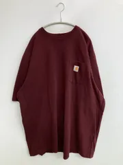 Carhartt カーハート Tシャツ/カットソー 2XL パープル 無地 ワンポイント ブランドロゴ ミドル丈 半袖 クルーネック(丸首) メンズ