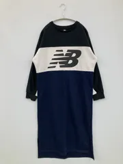New Balance ニューバランス ワンピース L ネイビー コットン 前面プリント バックプリント ブランドロゴ 長袖 ひざ丈 レディースのサムネイル