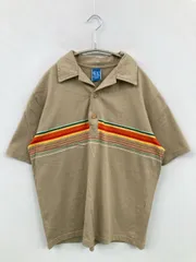 Ocean pacific オーシャンパシフィック ポロシャツ M ベージュ ライン柄 半袖 メンズのサムネイル