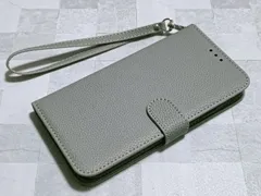 シボ柄 シンプル 手帳型 iPhone11 用 ケース レザー グレーのサムネイル