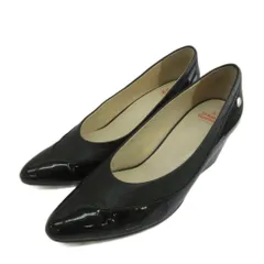 ヴィヴィアンウエストウッド Vivienne Westwood パンプス エナメル レザー 切り替え ポインテッドトゥ チャンキーヒール 37 23.5cm 黒 ブラック /XZ ■GY19のサムネイル