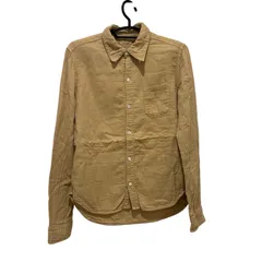  KAPITAL キャピタル 長袖シャツ リネン素材 ボタンダウン ベージュ サイズS【B119】のサムネイル