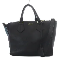 ADMJ アクセソワ Accessoires De Mademoiselle トートバッグ ショルダーバッグ 2way 斜め掛け レザー ブラック /YO19のサムネイル