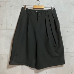お*ン様 Y's ブラック ウールポリ ツータック ハーフパンツ - メルカリ