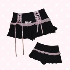 姫ギャル コルセット リー リボン レース ミニ スカート 姉ギャル ゴスパンクのサムネイル