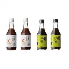 ケンシヨー 中濃ソース 300ml 2本 ＆  深層水ぽん酢しょうゆ300ml 2本 計4本セットのサムネイル