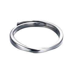 [Brand New] [Rockyu] Women's Ring, Free Size, Wedding Ring, Couple's Ring, Silver, Brand, Simple, Irregular Shape, Pure Silver Ring, Gentle on Skin, Christmas, New Year, Popular Accessory, Sold Individually 0