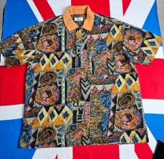 GENTS ヴィンテージ パータン ハーフ ボタン シャツ Lのサムネイル