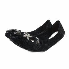 츠모리 치사토 TSUMORI CHISATO 미품 발레 신발 23 블랙 블랙 비쥬 장식 플랫 구두창 / HW