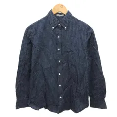エルフォーブル ELFORBR ボタンダウンシャツ BDシャツ 長袖 ドット柄 38 紺  ネイビー 30111-41-049 ■YHS15のサムネイル