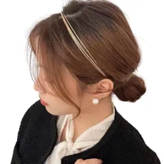 レディース ウェーブ 細め 細身 ヘアアクセ ゴールド 落ちにくい シンプル 金カチューシャ カチューシャ 落ちにくい メタル