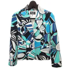 ドルチェ&ガッバーナ ドルガバ DOLCE&GABBANA テーラードジャケット ブレザー シングル 2B 総柄 40 水色 マルチカラー ■IBO93のサムネイル