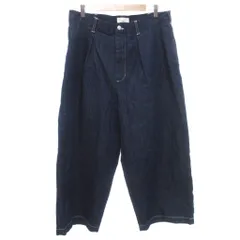 ルイス Lui's 美品 ワイド デニムパンツ ジーンズ S 紺 ネイビー プリーツ クロップド丈 /TQ ■GY99のサムネイル